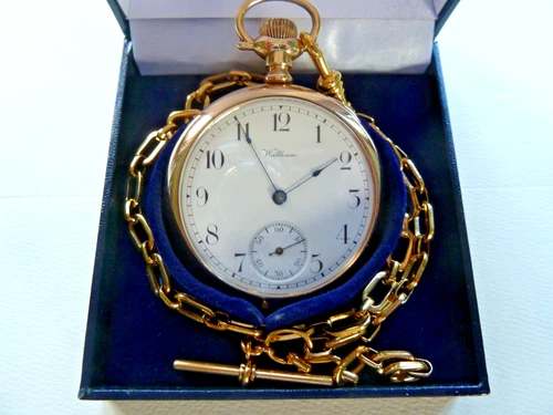 Antique Waltham riverside grade 19j open face pocket watch gold filled serviced