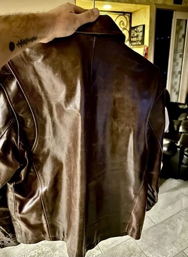 Wilson Men's Brown Leather Jacket, Medium - Picture 3 of 12