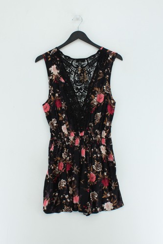 Miss Selfridge Damen Playsuit UK 12 schwarz Viskose mit Baumwolle, andere Playsuit - Bild 2 von 6