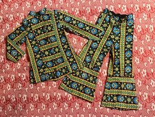 Girls Vintage Floral Two-Piece Bell Bottom Pants Set 1960's 1970's