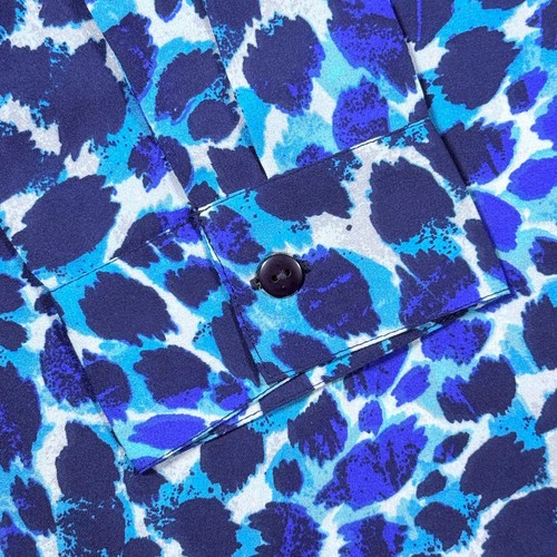 Jessica London Tunika Top Damen blau 14W Polyester U-Ausschnitt Leopardenmuster Knopf - Bild 5 von 18