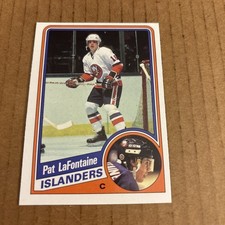 1984 O-Pee-Chee PAT LAFONTAINE RC ROOKIE #129 Islanders Hockey Card (f3)