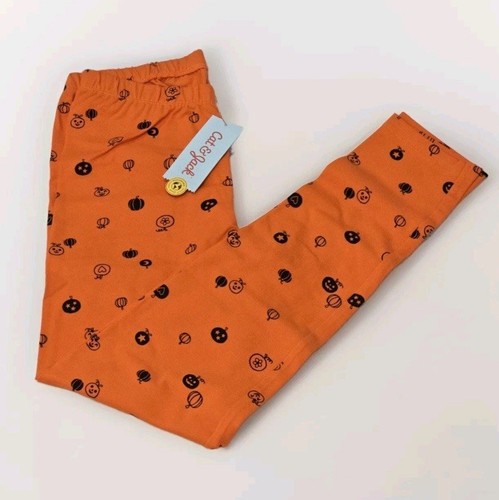 Cat & Jack Girls Halloween Leggings Size Medium Pumpkin Jack O Lantern NWT