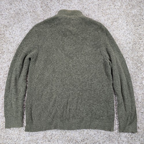 Suéter GH Bass & Co Para Hombres Grande Henley Pullover Cuello Simulado Tejido Caqui Verde Talla XL - Imagen 2 de 8