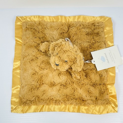 Cloud Island Brown Plush Satin Stuffed Dog Lovey Security Blanket 14"X14" NWT - Picture 5 of 10