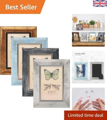 Rustikaler Multi-Bilderrahmen 4er Set - Elegante 4x6 Foto Display Lösungen