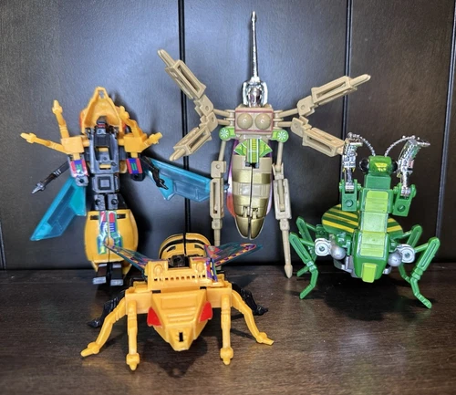 Vintage Insect Converters Transformers Bootleg Bug Plastic Toy Figures Lot
