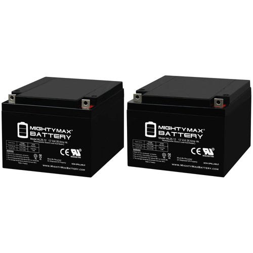 Mighty Max 12V 26AH Replacement Battery for Tzora Titan Scooter  - 2 Pack - Picture 1 of 6