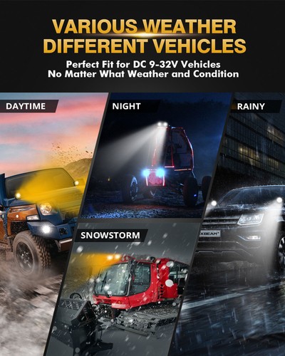 AUXBEAM 3" Amber White LED Work Light Pods IP68 Fog Light Turn DRL For Ford F150 - Picture 62 of 66