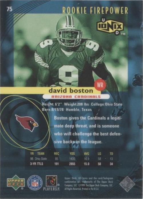 1999 UD Ionix David Boston #75
