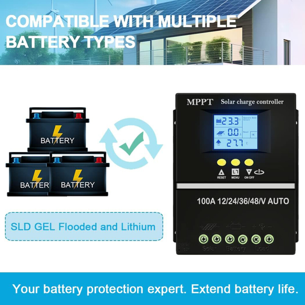4000W 100A MPPT Solar PV Regler 12V 24V 36V 48V Solar Laderegler Controller LCD