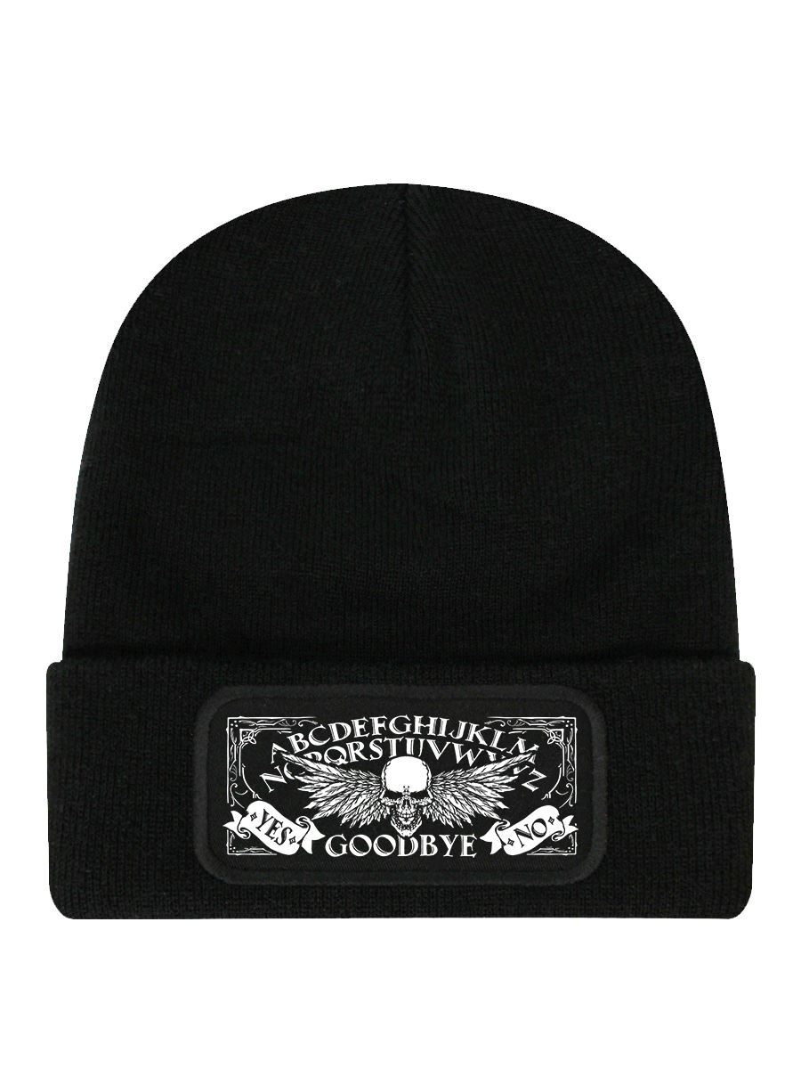 Beanie Winged Skull Ouija Black