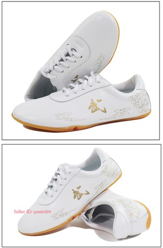 Erwachsene Kinder Leder Kampfsport Karate Taekwondo Schuhe Tai Chi Boxen Trainer Schuh - Bild 5 von 15