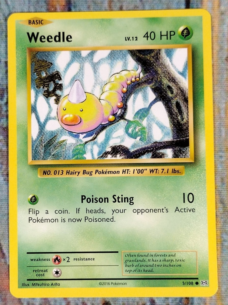 WEEDLE 5/108 Common / XY Evolutions 2016 / Basic Pokémon NM (#5