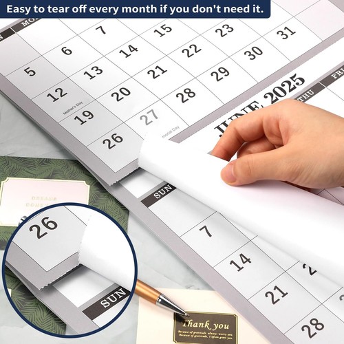 2025 Wall Calendar โ 3 Month Calendar Vertical Display 3-Month Wall Calendar ... - Picture 6 of 7