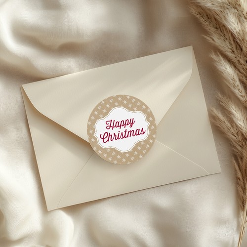 Weihnachten Schneeflocke Kraft inspiriert Aufkleber Merry Happy Xmas Geschenketikett - C15 - Bild 4 von 4