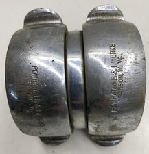 VINTAGE POWHATAN FIRE HOSE BRASS SWIVEL ADAPTER NH TO NH DOUBLE FEMALE 2 1/2"