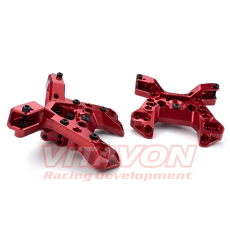 Vitavon CNC Alu #7075 Front & Rear Shock Tower for Arrma Kraton 8S 1/5 Red - Image 2 of 3