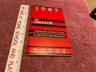 Owners Operators Manual 1987 Dodge Shadow