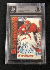 Ray Emery Signed 2003/04 Binghamton Senators Team Issued Card Beckett Certified