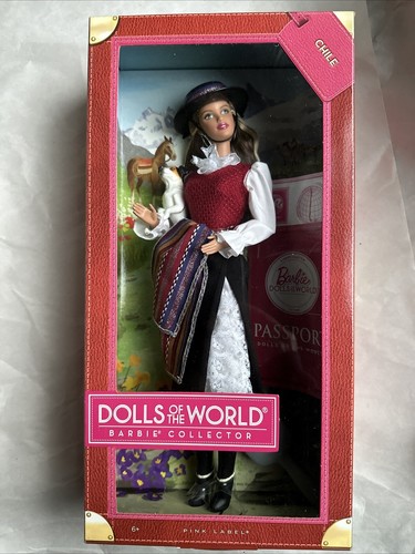 Mattel 2011 Dolls of The World CHILE Barbie Puppe #W3494 Pink Label Neu SEALED - Bild 2 von 8
