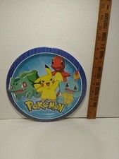 NOS Sealed POKEMON Classic LARGE PAPER PLATES (8) ~ Birthday Party Supplies 