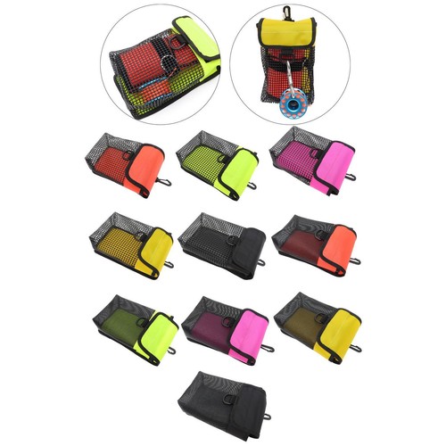 Portable Organizer Mesh Tool Bag with Swivel Clip, Scuba / SMB Reel