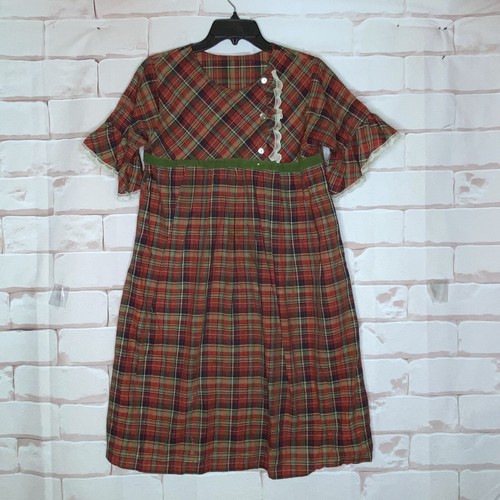 VTG 40’s 50s Red Plaid Women’s Teens Juniors Dress Sz S 1940’s 1950s !!READ!! - Picture 1 of 8