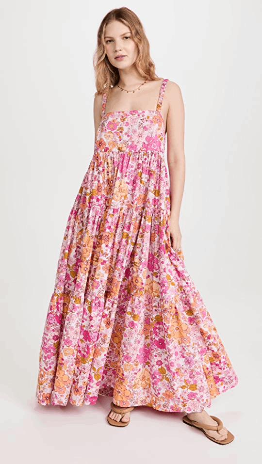 NWT Free People Park Slope floral Maxi Dress in Blossom Combo Size S | eBay