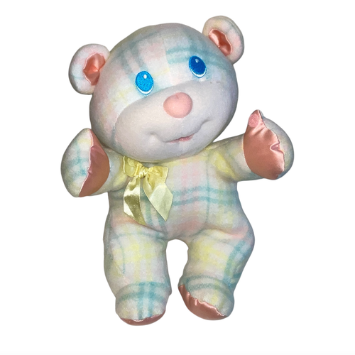 Playskool Snuzzles Blankies Oso Peluche Chupar Pulgar Pastel Cuadros Arco Amarillo De Colección - Imagen 13 de 20