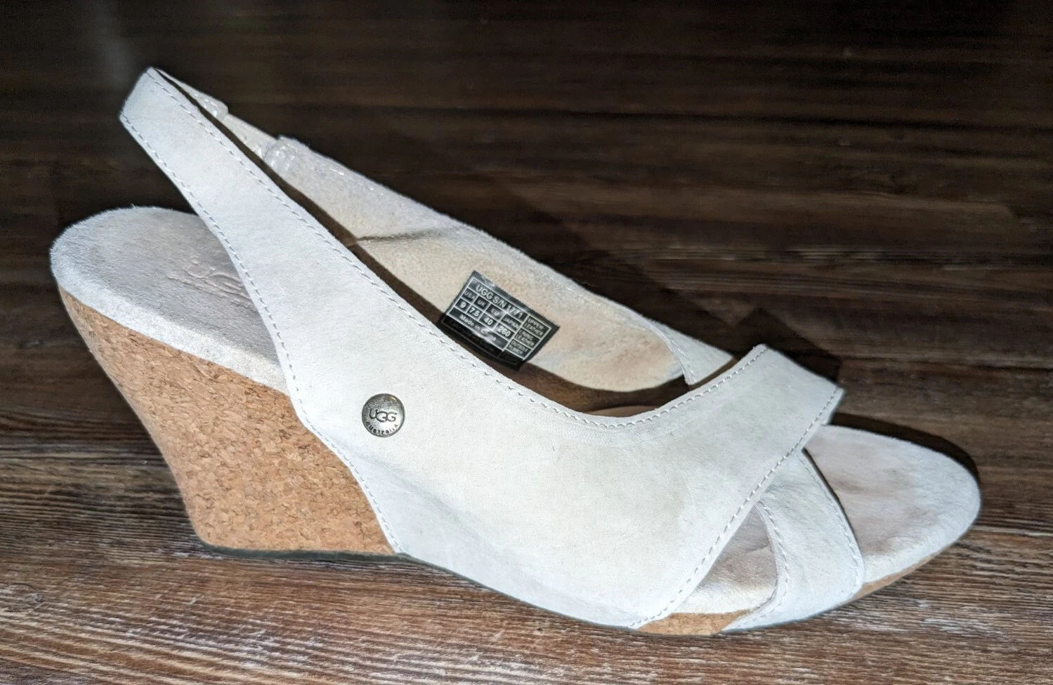 UGG Hazel SN 1771 sandalo bianco plateau zeppa taglia 9