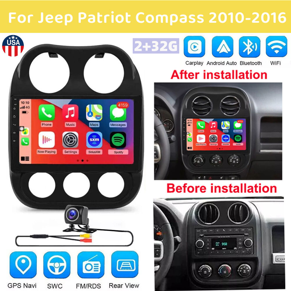 10.1 Inch Jeep Patriot Compass Car Stereo with GPS Navigation 2+32G Apple Carplay