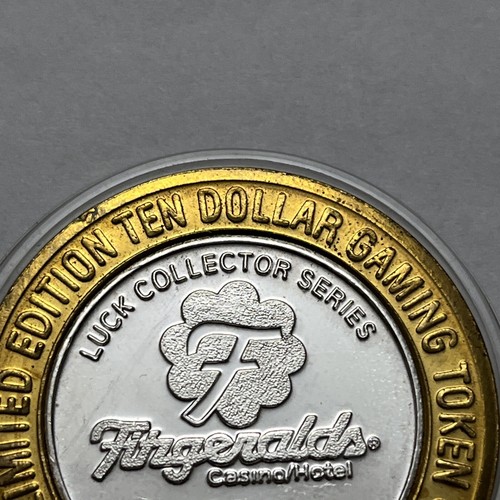 Gettone da gioco LUCK Fitzgerald Ltd Ed Dieci Dollari .999 Fine Silver Strike Raro - Foto 8 di 21