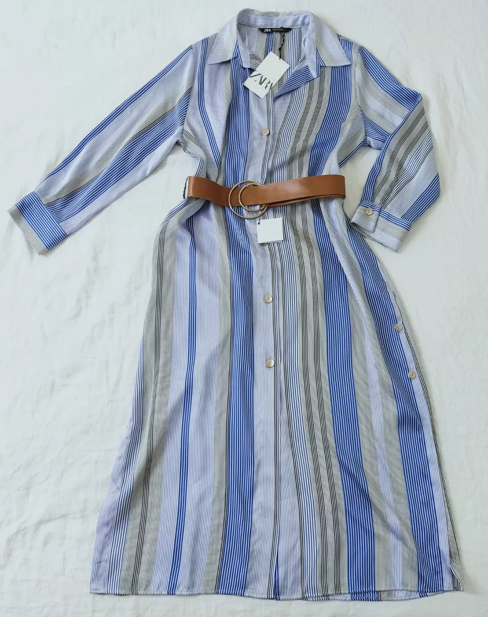 Zara belted poplin shop dress