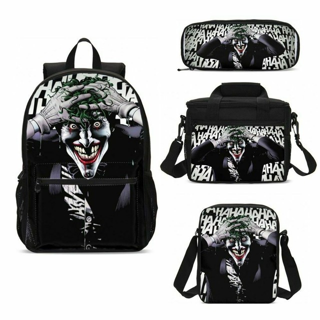 The Joker School Backpack 4PCS Shoulder Bag Lunch Bag Crossbody Pen Bag Kid Gift The Joker School Backpack 4PCS Shoulder Bag Lunch Bag Crossbody Pen Bag Kid Gift