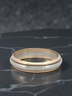 Estate 14K White & Yellow Gold 4.65mm Men'S Wedding Band Ring Size 9.5 #8025