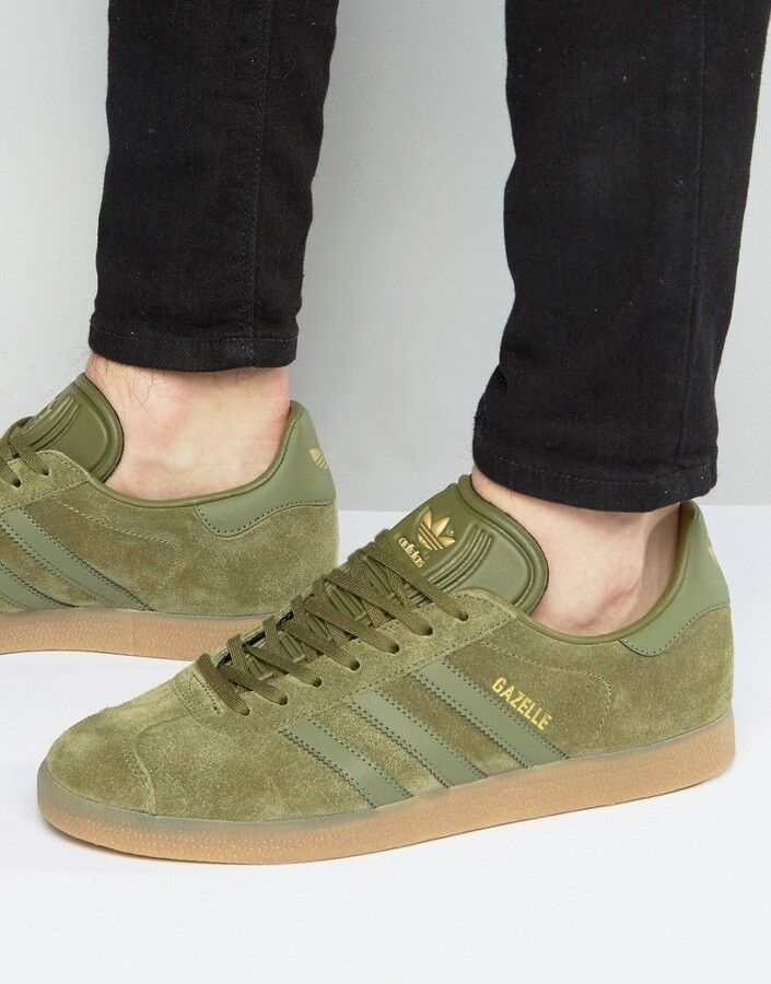 adidas Originals GAZELLE Cargo OLIVE Green Suede GOLD GUM adidas Originals GAZELLE Cargo OLIVE Green Suede GOLD GUM