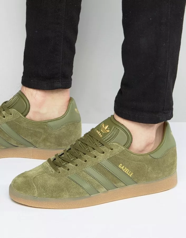 rasguño bar hipótesis adidas Originals GAZELLE Cargo OLIVE Green Suede GOLD GUM Brown SZ 9.5 US  BB5265 | eBay