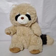 *VINTAGE* Etone 1986 Racoon 15" Beige Seated Plush Raccoon