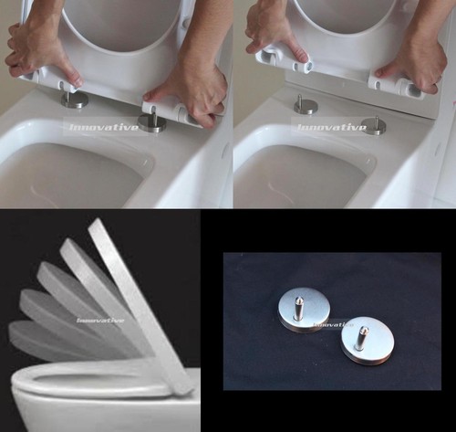 Back To Wall Cube Design Rimless Toilet Suite Ceramic S&P Trap Soft Close Seat - Picture 5 of 7