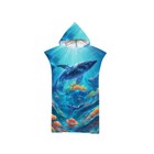 Sea Whale Coral Hooded Beach Towel Adult Kid Surf Poncho Swim Changing Robe Gift