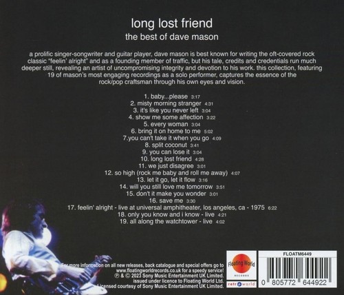 Dave Mason The Best Of-Long Lost Friend CD NEW SEALED 2023 Traffic - Picture 2 of 4