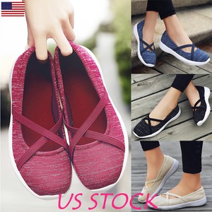 Women-Ladies-Athletic-Ballet-Flat-Slip-On-Shoes-Casual-Sport-Athletic-Shoes-Size