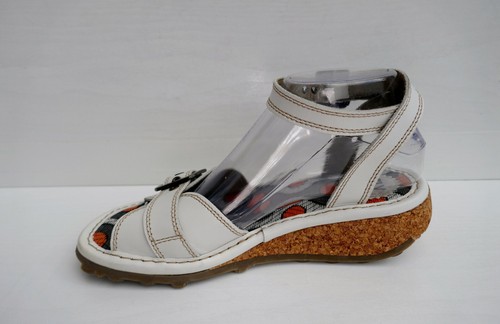 FLY,LONDON "TRIO" OFF WHITE LEATHER/LEATHER LINED LOW WEDGE BUCKLE SANDALS UK 5 - Picture 8 of 16
