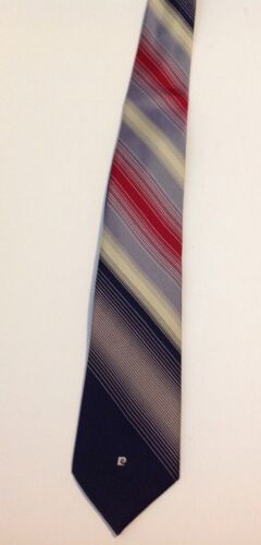 Pierre Cardin Red / Navy / Gray / Yellow Classic Tie 54.5" - Picture 1 of 4