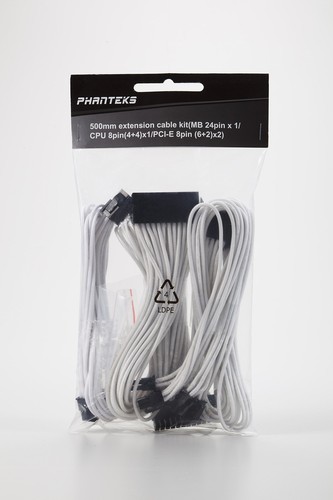 24 Pin/ 8pin 4+4 M/b 8pin 6+2 Pcie Extension Cable Kit 500mm Length White p - Picture 5 of 6