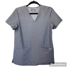 Figs Technical Collection Scrub Top Gray Short Sleeve Size XS
