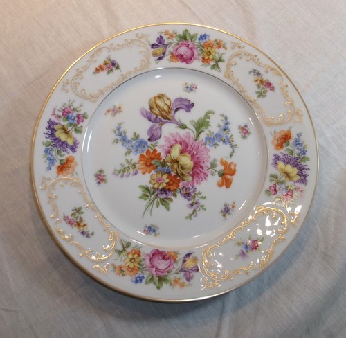 2 Vintage PT Tirschenreuth 10" Zoll Speiseteller Dresden Blumenschmuck 4326 - Bild 3 von 11