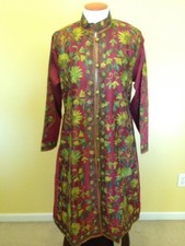 Vintage Indian Kashmiri Crewel Embroidery Coats/ Kurti/ Dress