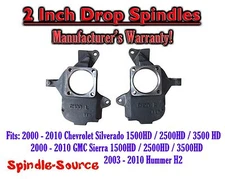 2" Drop Spindles FOR 01 - 10 Chevrolet Silverado GMC Sierra 1500hd 2500HD 3500HD